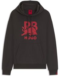 HUGO - X Rb Cotton-Terry Hoodie With Bull Graphic - Lyst