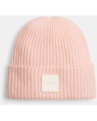 COACH - Colorblock Beanie With Rubber Patch - Lyst
