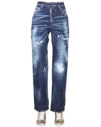 DSquared² - Relaxed Straight-Leg Jeans With Distressed Finish - Lyst