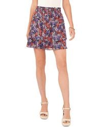 1.STATE - Smocked Floral Mini Skirt - Lyst