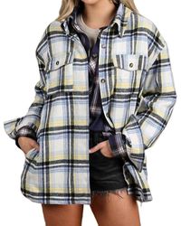 Ninexis - Flannel Texture Shacket - Lyst