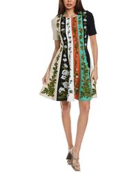 Oscar de la Renta - Botanical Stripe Jacquard A-line Dress - Lyst