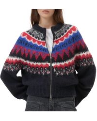 Closed - Cropped Jacquard Cardigan - Lyst