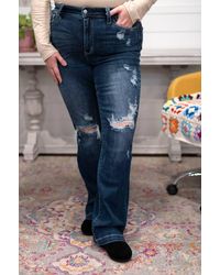 Judy Blue - Mid Rise Hand Sanded & Destroyed Bootcut Jean - Lyst