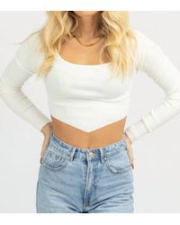emory park - Triangle Long Sleeve Crop Top - Lyst