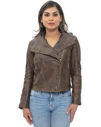 Infinity Leather - Leather Shawl Wrap Biker Jacket - Lyst