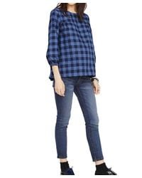 HATCH - The Delfina Maternity Plaid Top - Lyst