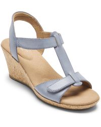 Rockport - Faux Leather T-strap Slingback Sandals - Lyst
