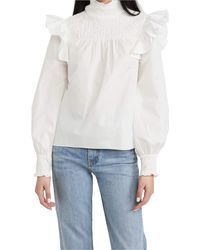 Cinq À Sept - Cinq Ã Sept Long Sleeve River Top Ivory Xs - Lyst