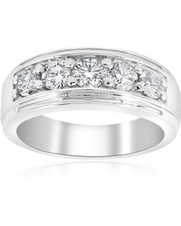 Pompeii3 1 Ct Diamond Five Stone Wedding Ring - Metallic