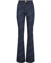Philipp Plein - Denim High Wasted Flare All Over Pp - Lyst