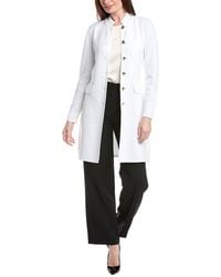St. John - Banded Collar Five-Button A-Line Long Jacket - Lyst