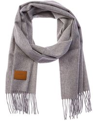 Vince - Double-Face Solid Long Leather-Trim Wool & Cashmere-Blend Scarf - Lyst