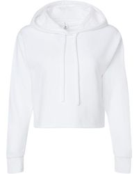 Next Level - Laguna Sueded Raw Edge Crop Hoodie - Lyst