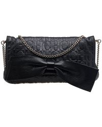Carolina Herrera - Embossed Leather Audrey Bow Flap Shoulder Bag - Lyst