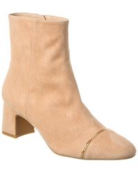 Stuart Weitzman - Milla Chain Zip Suede Booties - Lyst