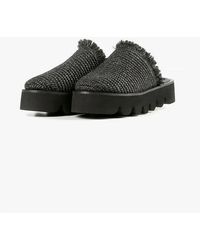 All Black - Raffia Round Lugg Mule - Lyst