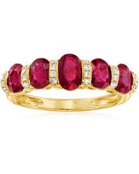 Ross-Simons - Ruby And .11. Ct. T. W. Diamond Ring - Lyst