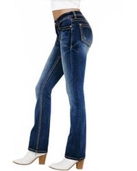 Grace In La - Basic Five Pockets Mid Rise Boot Cut Jean - Lyst