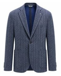 Manuel Ritz - Pinstripe Pattern Two Button Classic Blazer - Lyst