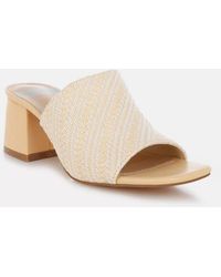 Rag & Bone - Rag & Co Morgana Sandals 'Sbeige Raffia Square Toe Block Heel Htat1462 - Lyst