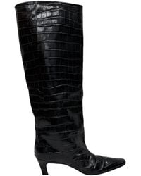 TOTEME - Croc-Embossed Knee-High Boots - Lyst