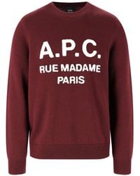 A.P.C. - A. P.C. Logo Crewneck Sweater - Lyst