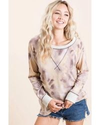 TRUEDAMES - Tie Dye Terry Pull Over With Contrast Stitching - Lyst