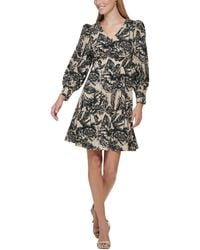 Calvin Klein - Printed Polyester Fit & Flare Dress - Lyst