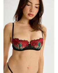 TRUEDAMES - Elegant Mesh Balconette Bra With Non-Padded Cups And Soft Lace Detail - Lyst