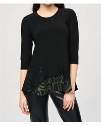 Joseph Ribkoff - Abstract Print Round Neck Long Sleeve Tunic - Lyst