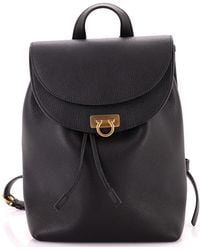 Ferragamo - Gancini Flap Drawstring Backpack Leather Medium - Lyst