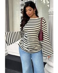 TRUEDAMES - Plus Size Wide Long Sleeves Strip Fit Shirt - Lyst