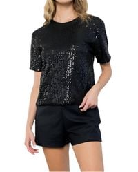 Thml - Sequin Short Sleeve Knit Sweater - Lyst