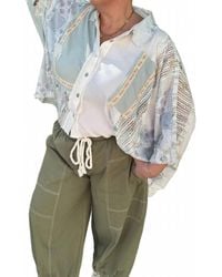 Pol - Short Sleeve Oversized Button Down Top - Lyst