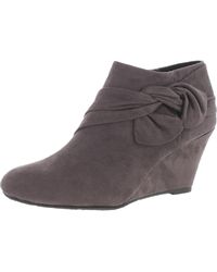 Cl By Laundry - Viveca Faux Suede Wedges Ankle Boots - Lyst