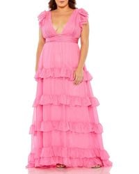 Mac Duggal - Plus Ruched Chiffon Evening Dress - Lyst