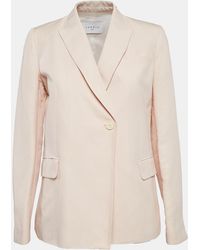 Sandro - Ramie Blend Single Breasted Blazer - Lyst