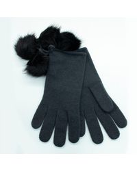 Portolano - Gloves With Fur Poms - Lyst
