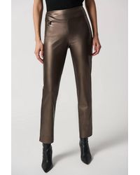 Joseph Ribkoff - Metallic Faux Leather Slim Fit Pull-On Pants - Lyst