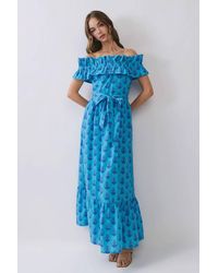 TCEC - Floral Print Off Shoulder Ruffle Maxi Dress - Lyst