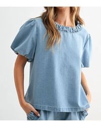 Joh - Denna Puff Sleeve Top - Lyst
