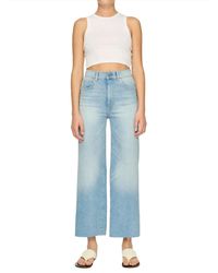 DL1961 - Hepburn Raw Hem High Waist Ankle Wide Leg Jeans - Lyst