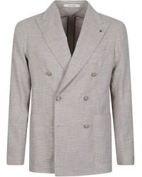 Tagliatore - Check Pattern Wool-Blend Double-Breasted Blazer - Lyst