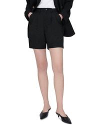 Anine Bing - Carrie Wool Blend Pleated High-waist Shorts - Lyst