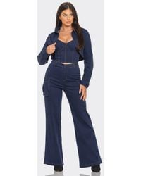 TRUEDAMES - Crop Jacket 3Pcs Set - Lyst