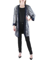 R & M Richards - Plus Metallic Open Front Duster Blazer - Lyst