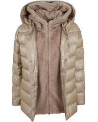 Herno - Ultralight Padded Down Jacket With Faux Fur Hood - Lyst