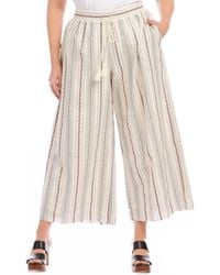 Karen Kane - Stripe Embroidered Cropped Drawstring Pants - Lyst