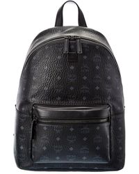 MCM Stark Backpack In Embossed Spanish Leather Black 